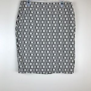 Banana Republic Factory Skirt Black Jacquard Print